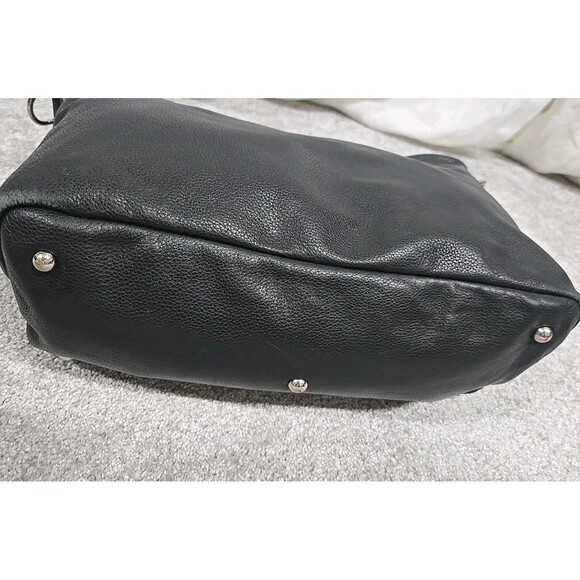 Longchamp Pebbled Genuine Leather Tote Shoulder Handbag Black - Picture 6 of 16